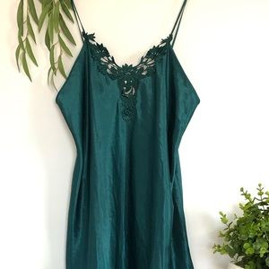 Silk slip dress with lace detailing!